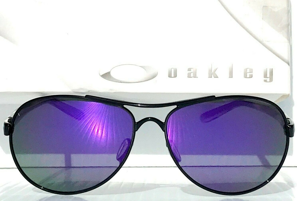 Oakley TIE BREAKER Shiny Black POLARIZED Galaxy Violet Lens 