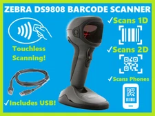 ✅Zebra DS9808-SR00007NNWR 2D/1D/QR Code Barcode Scanner w/ USB cable! ⭐🔥