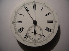 CHRONOGRAPH ANTIQUE POCKET WATCH MOVEMENT DIAL,44 mm.,AXLE IN GOOD CONDITION