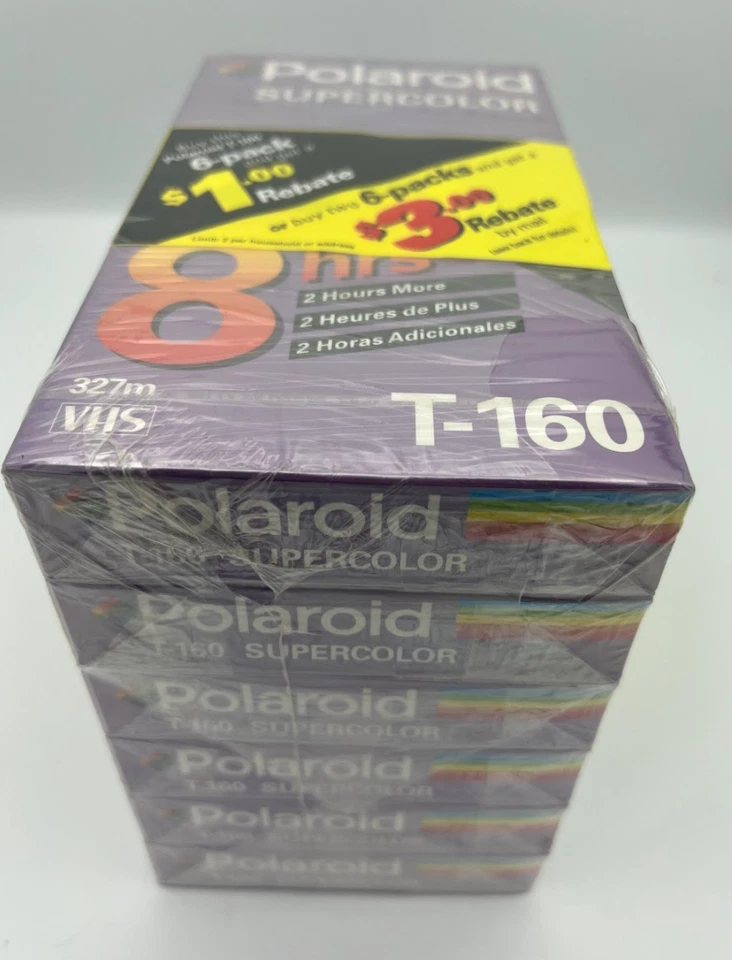 CINTAS VHS SELLADAS - Polaroid 8 horas supercolor paquete de 6 - sin abrir Foto 2 de 3