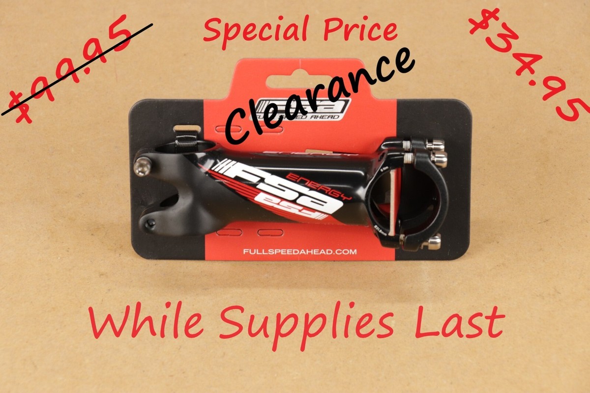 NOS FSA Energy 1-1/8 Threadless Bicycle Stem 100mm /±6º Bars Titanium  Bolts - Main Image