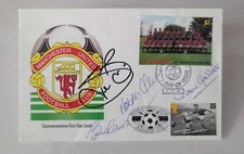 MANCHESTER UNITED LEGENDS BOBBY CHARLTON-N.STILES-S.BRUCE-D.GASKELL-SIGNED FDC