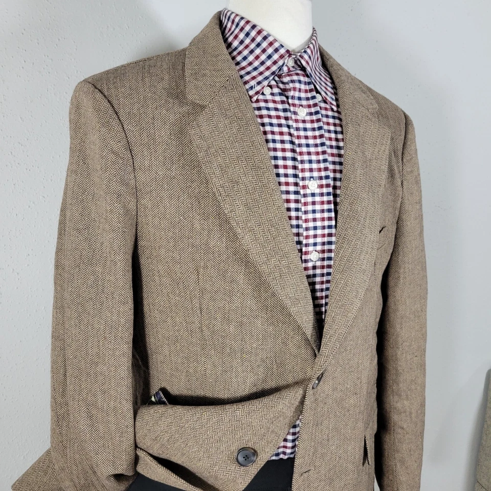 Abrigo Blazer Deportivo El Señor de los Anillos Para Hombre Tweed Dos Botones Espiga 48L Foto 3 de 4