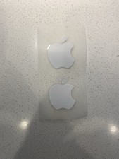 Apple Logo Sticker Decal, White - Genuine OEM - Includes 2 Stickers