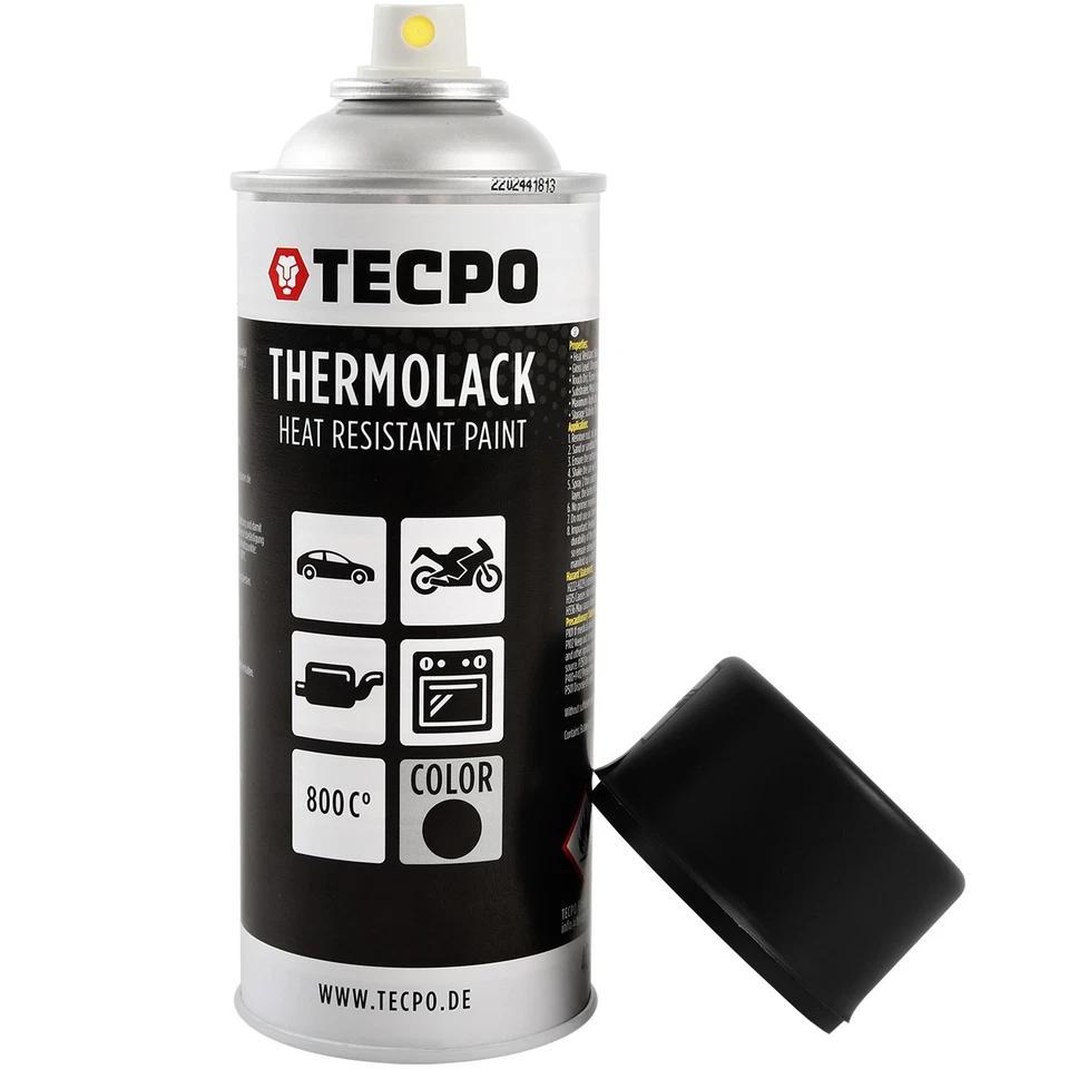 TECPO AUSPUFFLACK 800°C THERMOLACK 3x400ml OFENLACK HITZEBESTÄNDIG SCHWARZ MATT - Bild 2 von 4