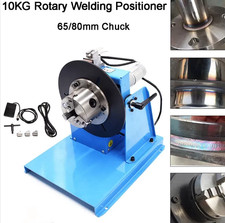10KG Rotary Welding Positioner Turntable Foot Pedal 65mm 80mm 3 Jaw Chuck 220V