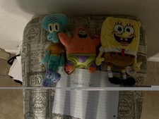 TY BEANIE BABIES 2004 SPONGEBOB SQUAREPANTS, SQUIDWARD TENTACLES & PATRICK STAR 