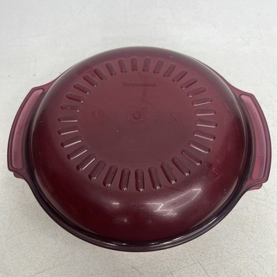 Tupperware Microvave Steam Stacker Cooker 2 Piece Cranberry 1.75 L- Vintage