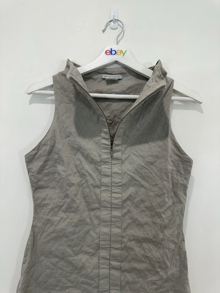 Sarah Pacini Dress Women Size 1 (AU6-8) Wheat Sleeveless Boat Neck Made in Italy — 第 4/4 张图片