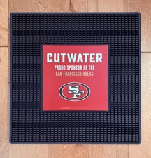 Cutwater NFL 49ers Rubber Service Wait Station Large Square Spill Bar Mat