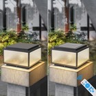 Solar Post Lights Outdoor Pillar Lamp Garden Glass Post Lamp Yard Pillar Light