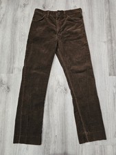 Vintage Men's Wranglers Brown Corduroy Pants, Size 32x30 Altered 