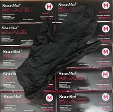 Sempermed Starmed Black Nitrile Exam Gloves Medium Case of 1000 Medical #SMNB103