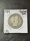 1914 P Barber Silver Quarter Very Good Condition U.S. 25c Type Coin (Raw18771)