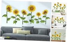  6 Big Sunflower Wall Decals Garden Flower Wall Stickers Bedroom Living Room 