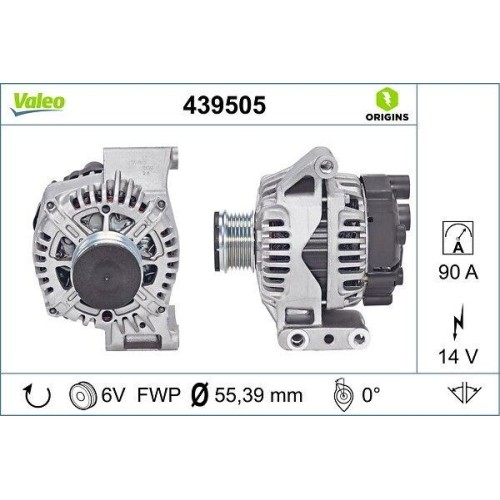Alternateur Valeo 439505 d'origine pièce de rechange moteur essence et diesel