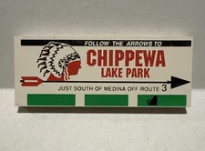 Chippewa Lake Park Sign  ~ Faline Cat’s Meow Shelf Sitter Accessory