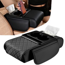 Car Armrest Cushion Center Console Cover With Cup Holdertissue Boxphone Holder Car Armrest Cushion Center Console Cover With Cup Holdertissue Boxphone Holder