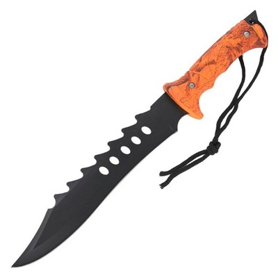 Hunters Blaze Outdoor Sawback Fixed Blade Wilderness Full Tang Knife + Sheath