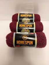 Lion Brand Homespun yarn 6oz 185yds Antique Red lot of 3