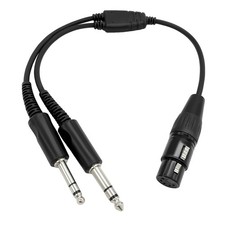 Aviation Headset Adapter Airbus XLR 5 Pin Head to GA Dual Plugs Connector