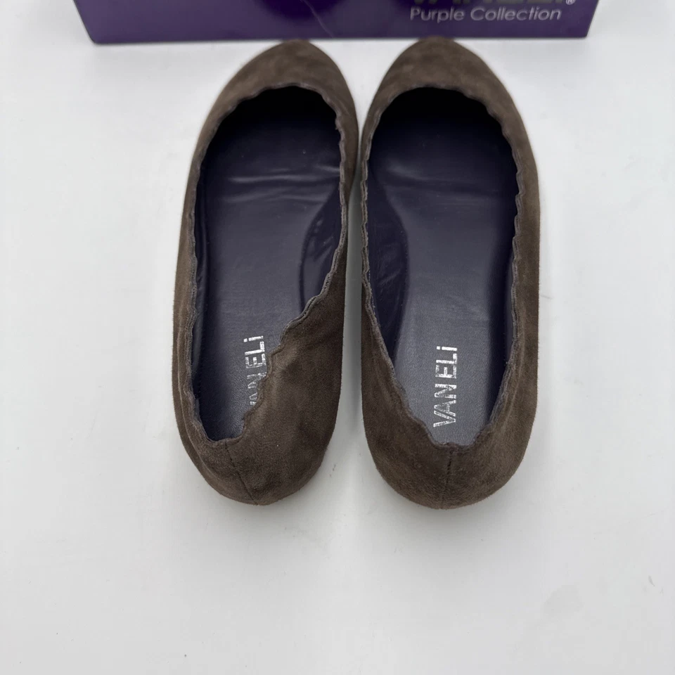 Vaneli Baird Scallop Ballet flat in Brown suede - Size 8.5 MSRP $135 - Image 4 of 4