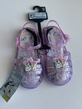 NWT Toddler Sz 9 Pink Purple Glitter Jelly Sandals Shoes Bluey Bingo b39