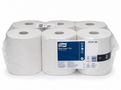 Tork Papierrollen M2 6x300m Basic 1-lagig Putzrollen Centerfeed 120155 Neu