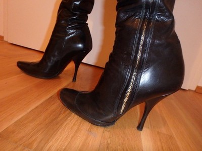 LOUIS VUITTON Vintage High Heel Stiefel echt Leder schwarz - EU Shipping