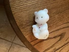 Fenton 2003 Dewdrop White Satin/Crystals Bear Cub, 5151 DC
