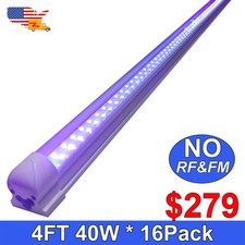 16 Pack 40W 4FT UV Led Black Light Bar DJ Stage Light Linkable Plug in and Play