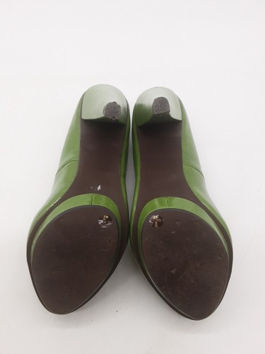 Next Green Leather Heeled Shoes Size UK 8 EU42 - Picture 6 of 6