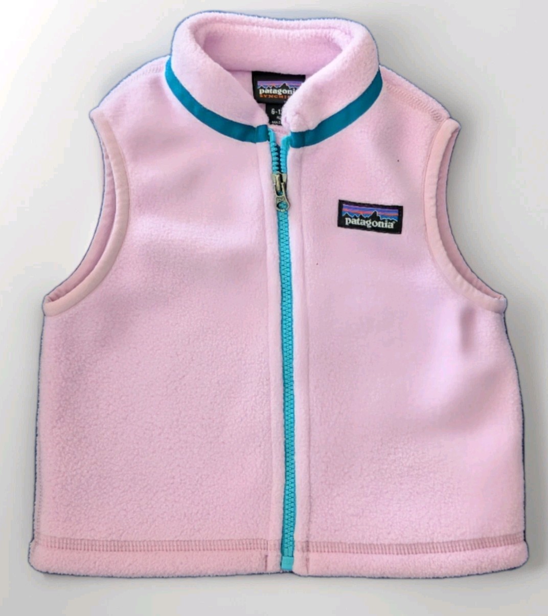 Patagonia Baby Synchilla Vest Baby Girl 6-12 Mo Fleece Full Zip Pastel Purple 