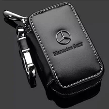 Leather Car Key Pouch Key Chain Key Holder Case Cover for Mercedes-Benz