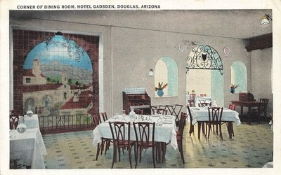 Douglas Arizona AZ Hotel Gadsden Esszimmer Wandgemälde Vintage 1932 Postkarte