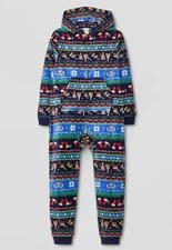 Cat & Jack Boy's Christmas Food Fairisle Long Sleeve Pajama Blue New