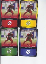 4 - 2025 NFL Uno Elite KRYS BARNES Red Blue Green Yellow Cardinals #014