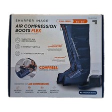 SHARPER IMAGE AIR COMPRESSION BOOTS SMALL/MEDIUM SIZE Inseam 25-31"- blue