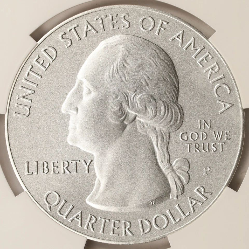 2014-P Great Smoky Mountains ATB 5 oz Silver Quarter 25c NGC SP70 - Image 4 of 4