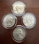 Lot of (4) 1962 Washington Silver Quarters 90% Silver - In Airtite Holders