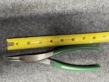 Vintage S-k Tools 17828 8 Duckbill Pliers Serrated Jaw Green Handle Usa