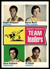 Click to enlarge Denver Nuggets Team Leaders (Ralph Simpson / Byron Beck / Dave Robisch / Al Smith)