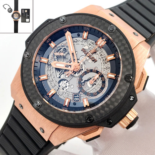 Rare Hublot Unico King Power Rose Gold Ceramic 48mm 701.OQ.0180.RX Papers/Tag