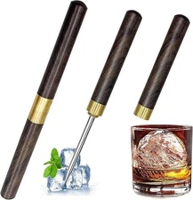 2 Pack Ice Pick for Breaking Ice, 6.8" Stainless Steel Ice Picks with Ebony Wood
