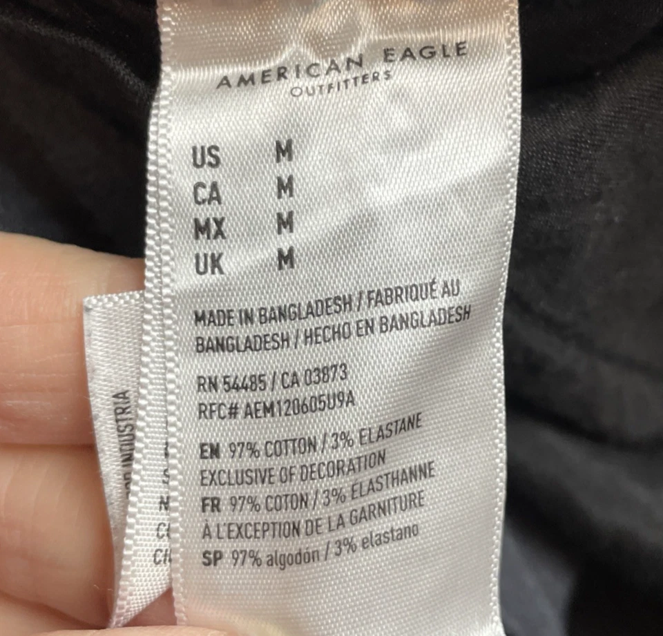 Mono con tirantes American Eagle Tomgirl para mujer M negro carbón pana elástico Foto 4 de 4