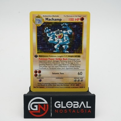 Machamp 1. Edition Base Set Shadowless Holo #8 LP+ Pokemon 1999