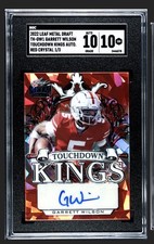 2022 Leaf Metal Draft Garrett Wilson TK-GW1 Rookie Autograph Red Crystal /3