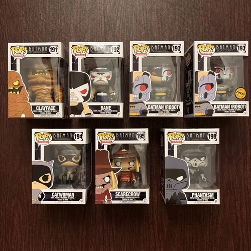 FunkoPop! Batman TAS-Batman w/(Chase) Bane Catwoman Clayface Scarecrow Phantasm