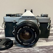 OLYMPUS OM-1 SLR 35mm Film Camera w/ G.ZUIKO AUTO-W 28mm F3.5 Lens From Japan
