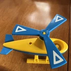 Vintage Fisher Price Little People Yellow & Blue Helicopter 996 Airport